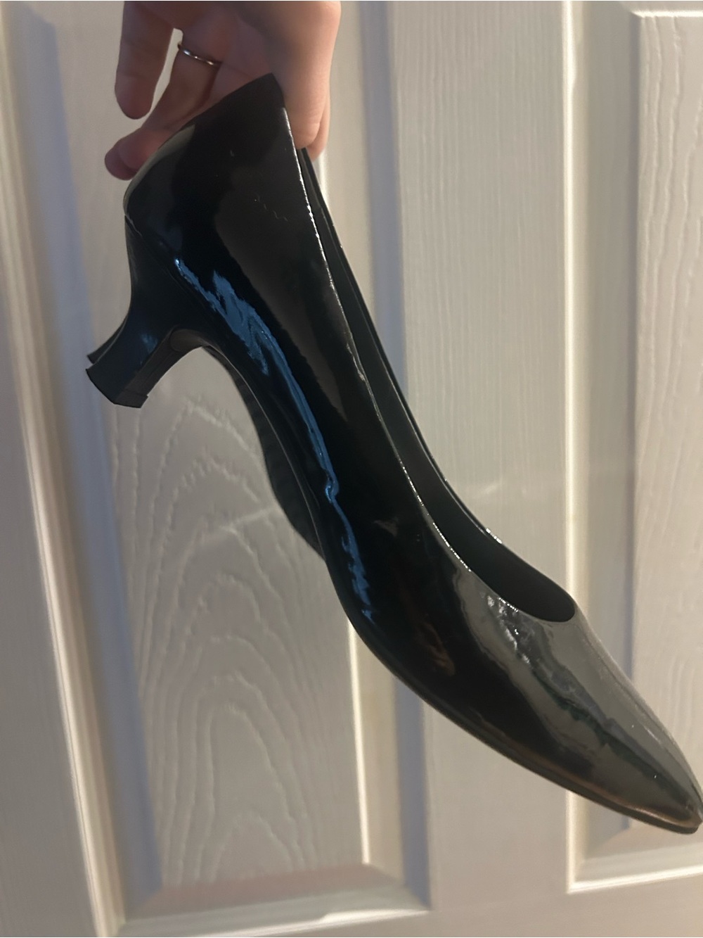 Nordstrom Black Patent Pointed Toe Low Heel Pump